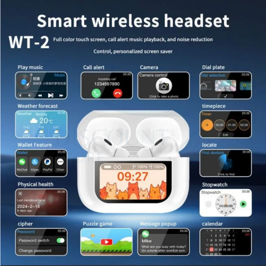 A9 Pro LCD Touch Screen Earbuds - (IMPORTED)
