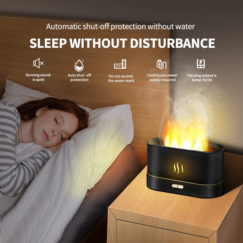 Aroma Portable Realistic Flame Humidifier & Diffuser