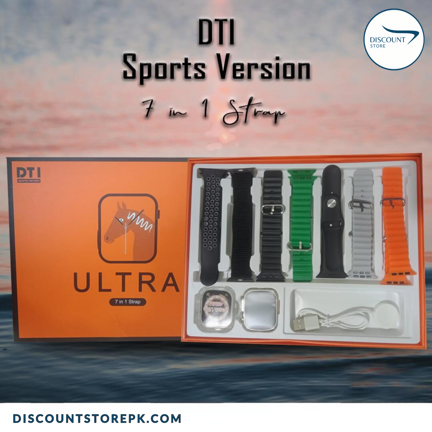Y20 Ultra 7 in 1 Smart Watch - (7 FREE Watch Straps)