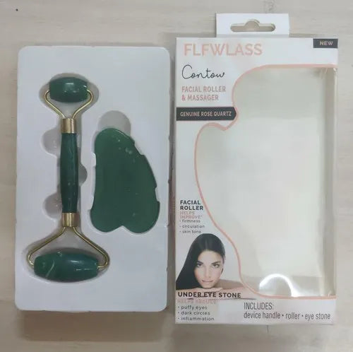 Flawless Facial Massage Jade Roller with GuaSha