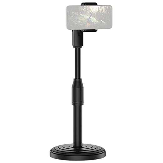Microphone Stand with Mobile Holder, for Singing, Voice Recording, Adjustable Mic Stand