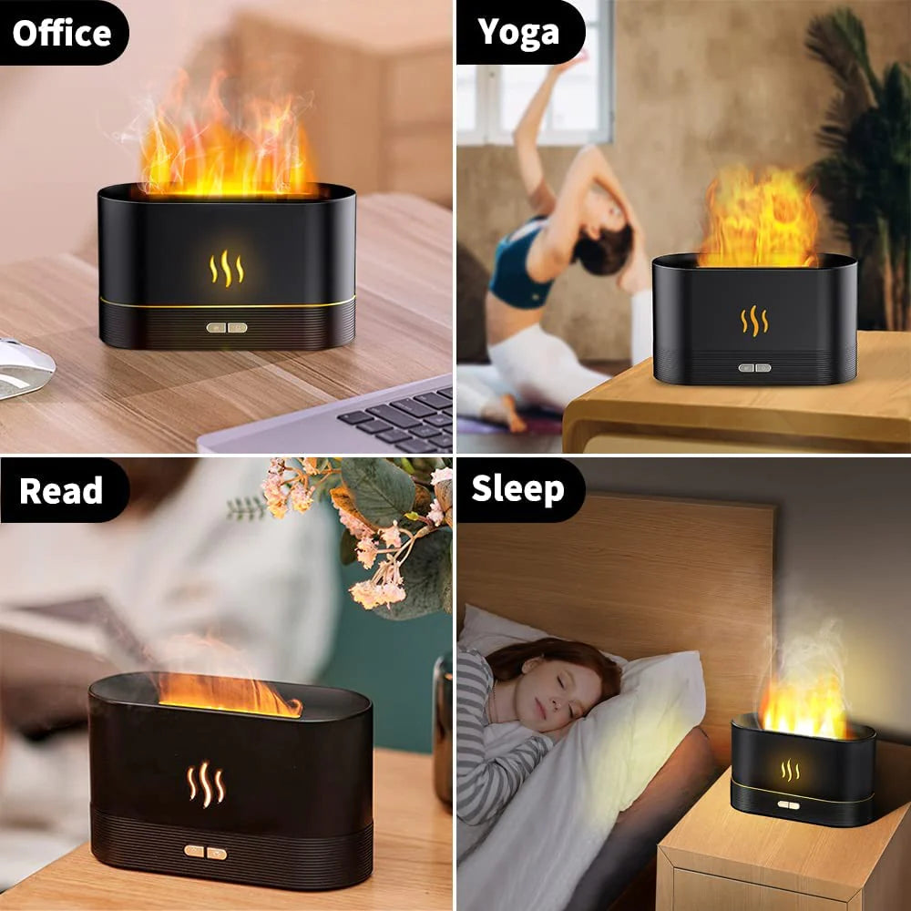 Aroma Portable Realistic Flame Humidifier & Diffuser