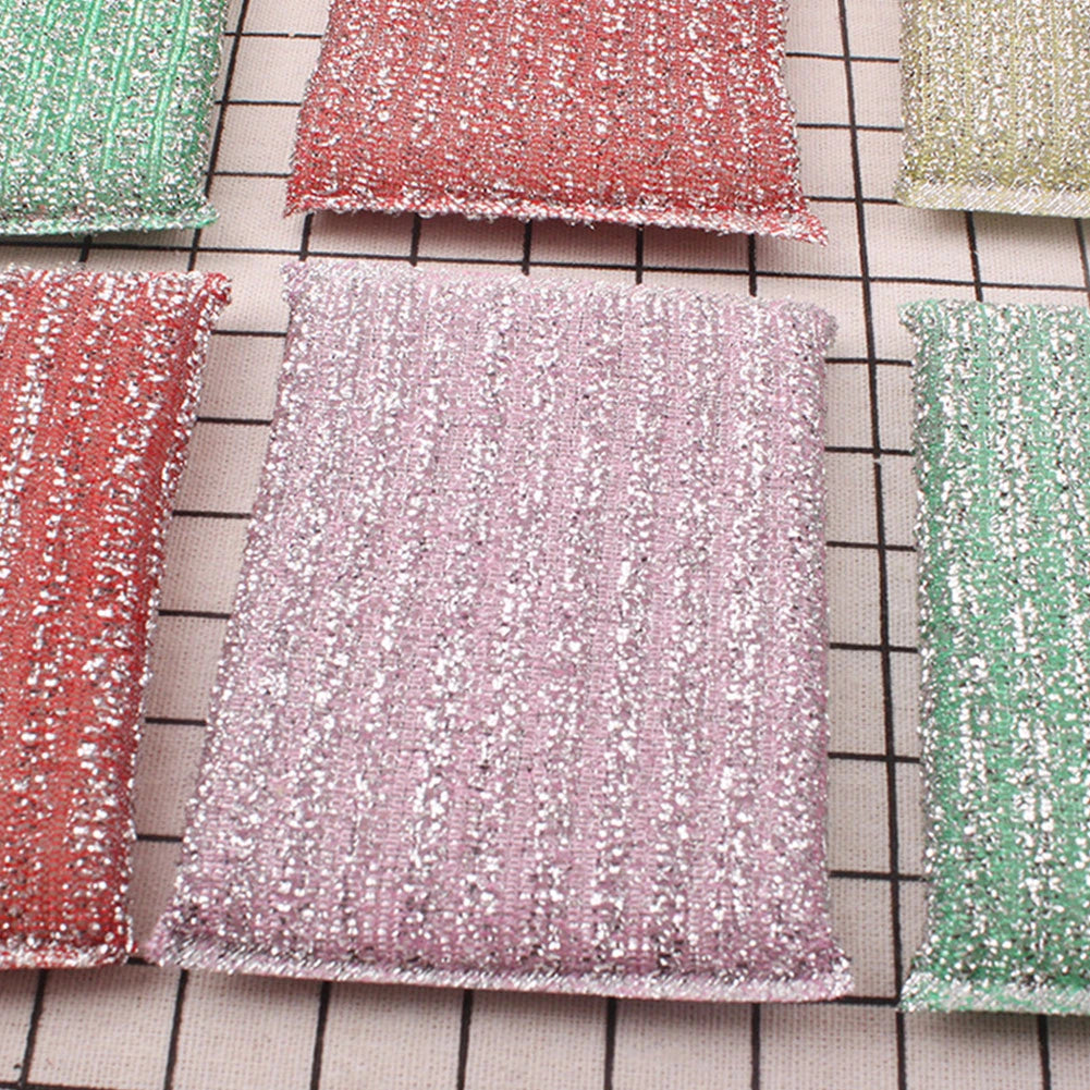3pcs Wiper Reusable Dish Cloth Kitchen Sponge Scrub Home Towel Non Scratch Bowl Wash Double Sided