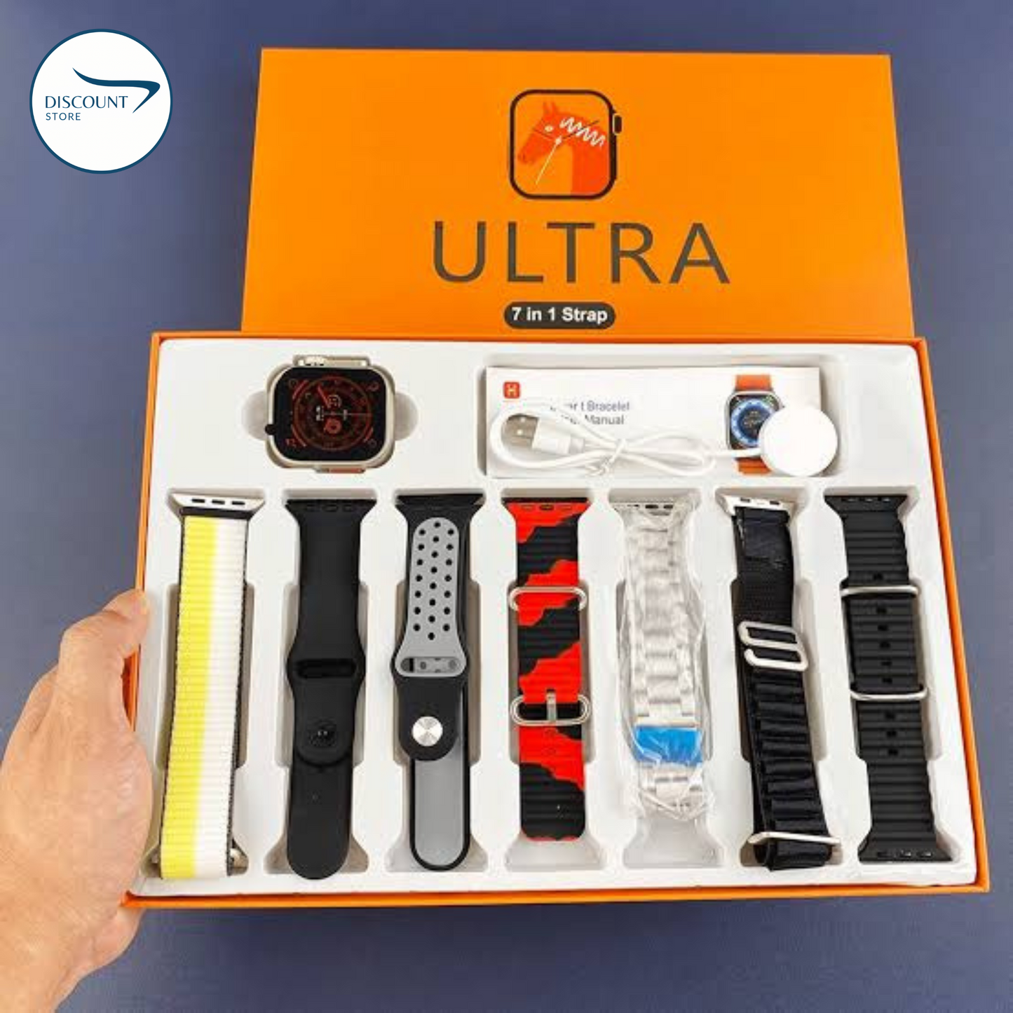 Y20 Ultra 7 in 1 Smart Watch - (7 FREE Watch Straps)