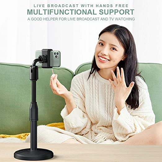 Microphone Stand with Mobile Holder, for Singing, Voice Recording, Adjustable Mic Stand
