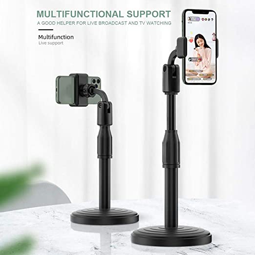 Microphone Stand with Mobile Holder, for Singing, Voice Recording, Adjustable Mic Stand