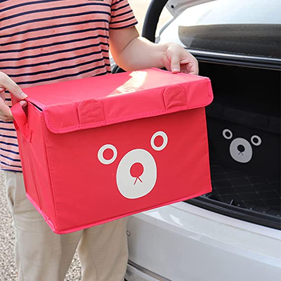 Toy Storage Basket Foldable Chest with Lid for Kids Playroom