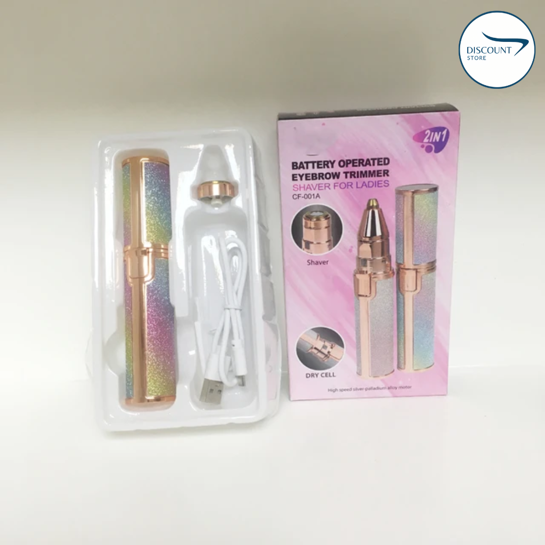 2 In 1 Rechargeable Flawless Eyebrow & Facial Hair Remover - (FREE Delivery)