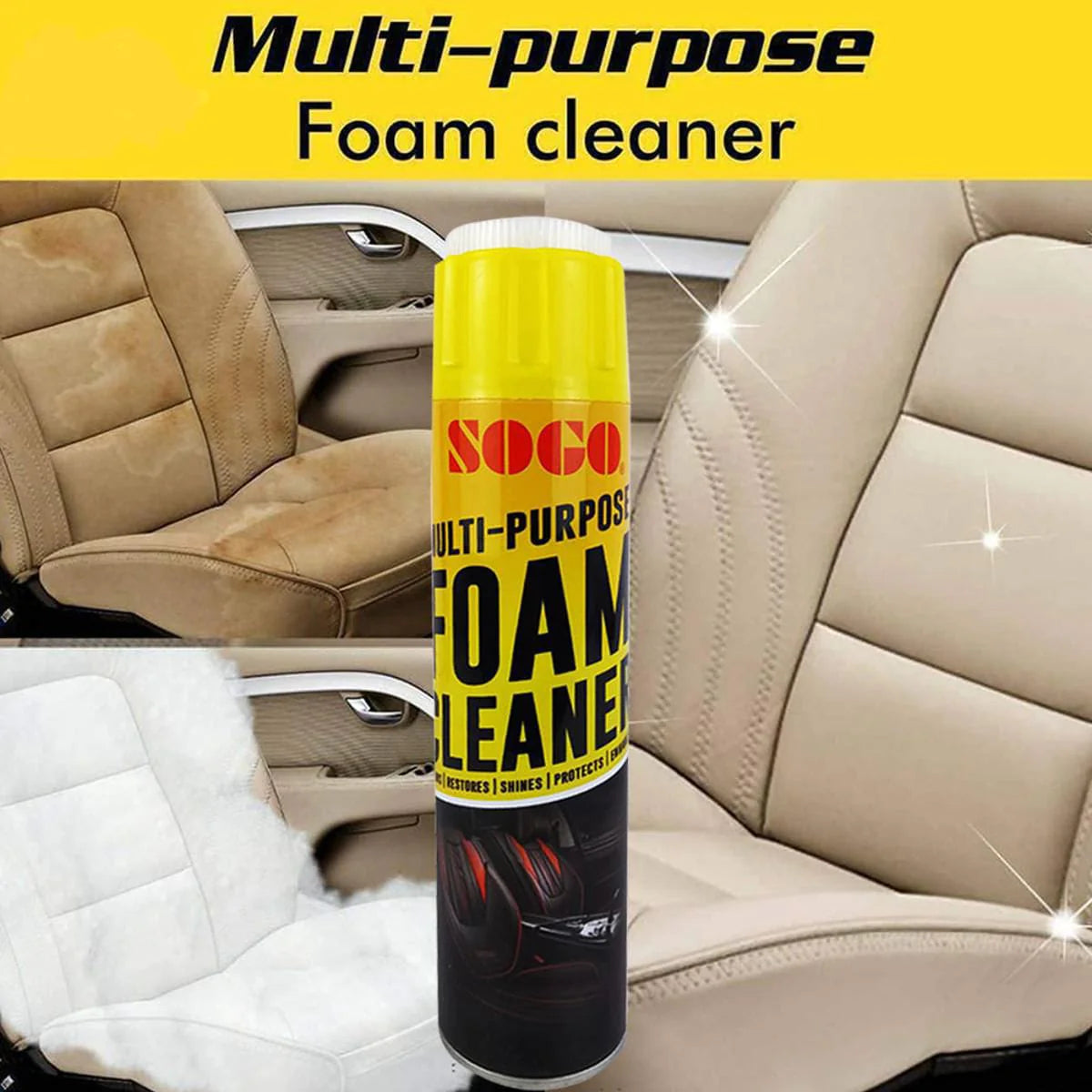 Sogo Multipurpose Like Fabric Carpet, Leather, Foam Cleaner