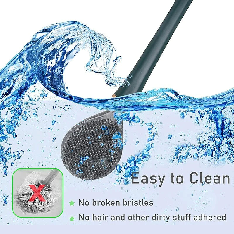 Wall Mounted Self Adhesive Toilet Brush With Holder