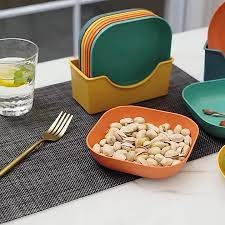 10 pcs Snack plates with stand