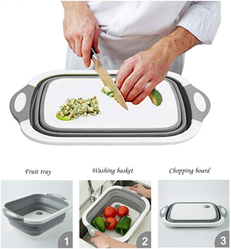 3 In 1 Silicone Collapsible Cutting Board