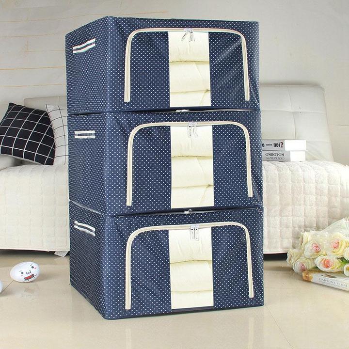 Oxford Cloth Steel Frame Storage Box - (LARGE CAPACITY)