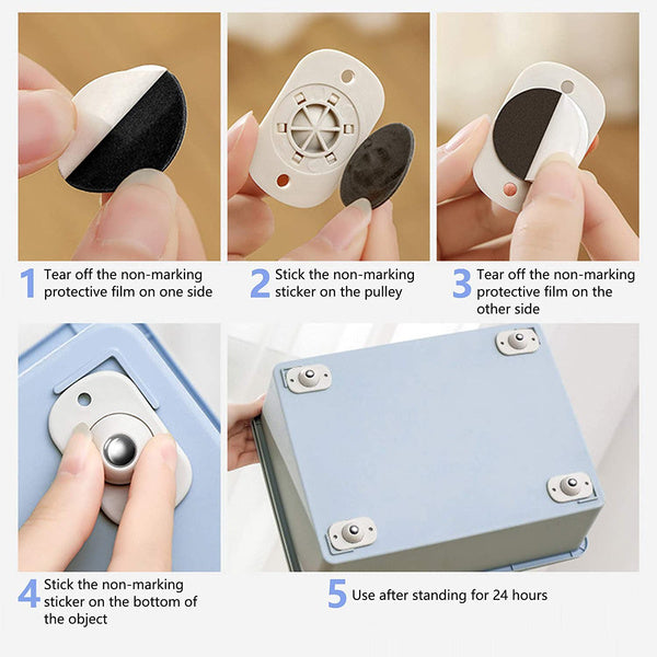 4Pcs/Set Universal Pulley Wheel Castor Roller