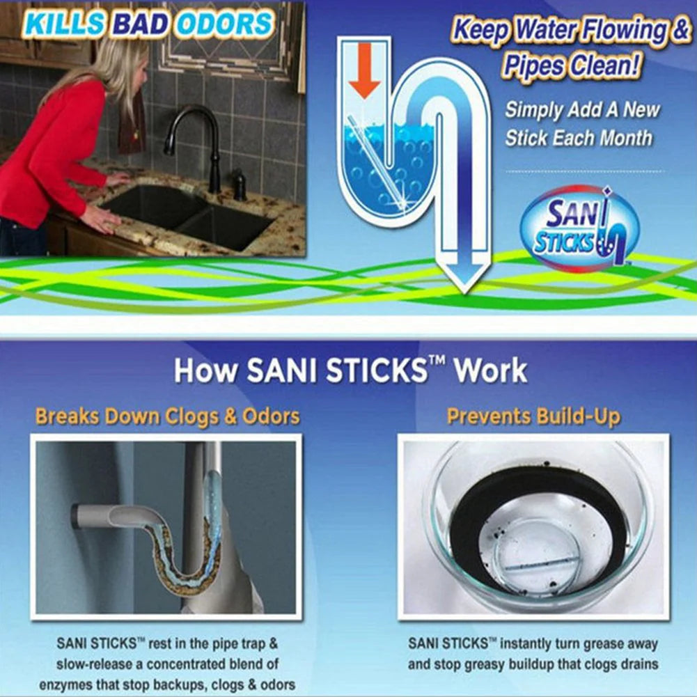 12 Pcs Drain Cleaning Sticks Decontamination Stick