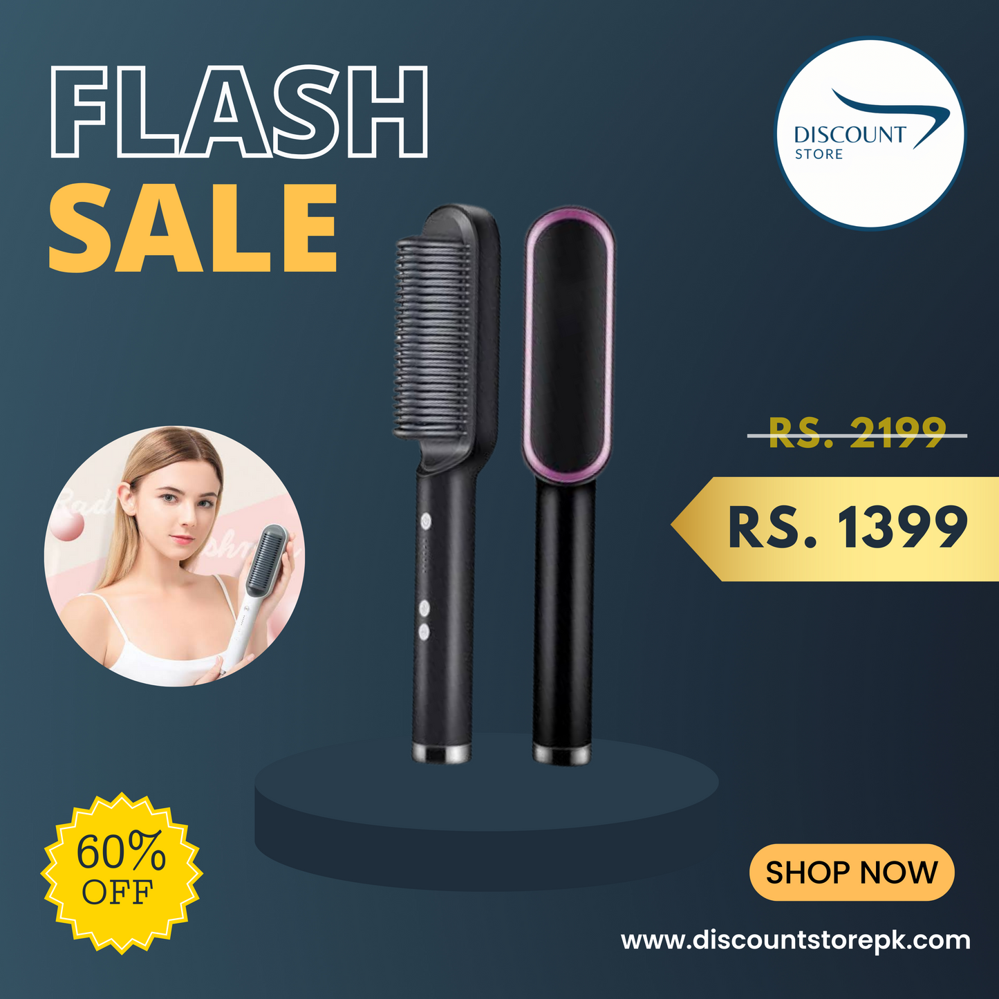 SALE - Multifunctional 2-in-1 Professional Hair Straightener Comb - (FREE DELIVERY)