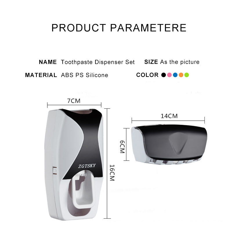 Automatic Toothpaste Dispenser & Toothbrush Holder Set