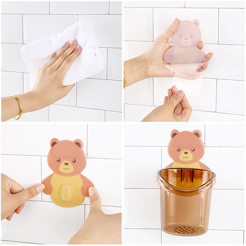 Bear Wall Mounted Toothbrush Holder