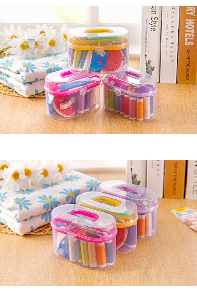 Household Mini Sewing Kit With Plastic Travel Box