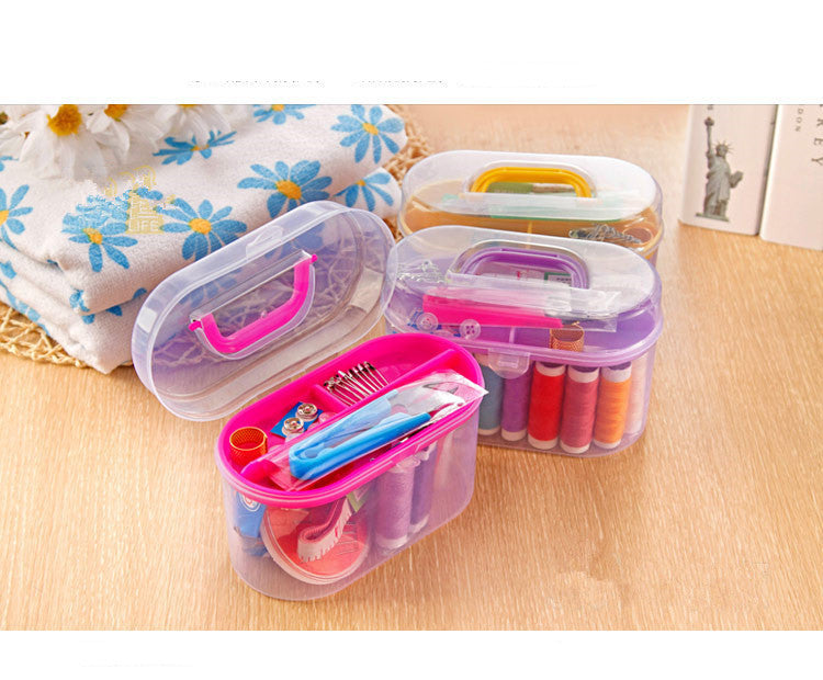 Household Mini Sewing Kit With Plastic Travel Box
