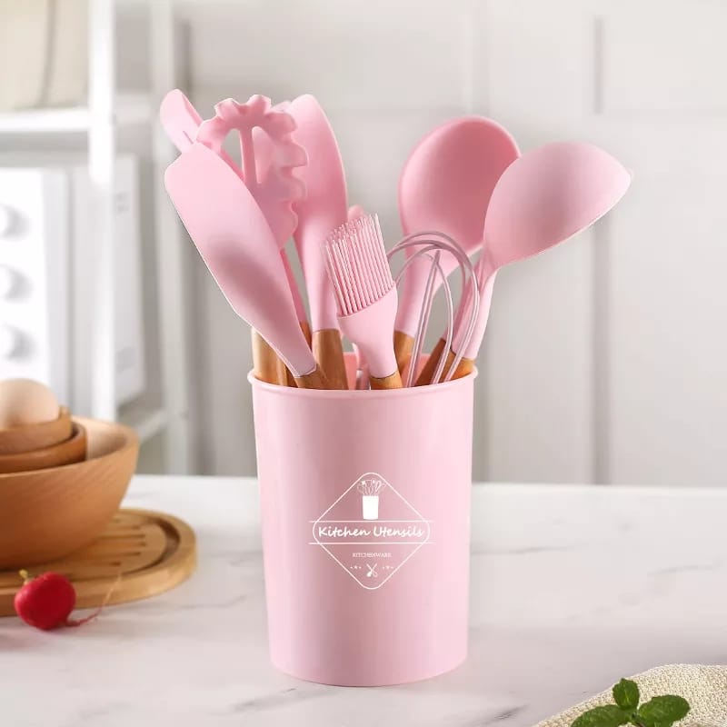 24 pieces Silicone Turner - Pink - Kitchen Utensils - at 