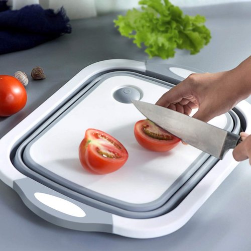3 In 1 Silicone Collapsible Cutting Board