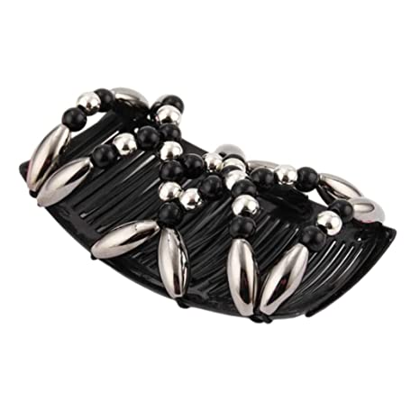Women Magic Comb Double Beads Hair Clips