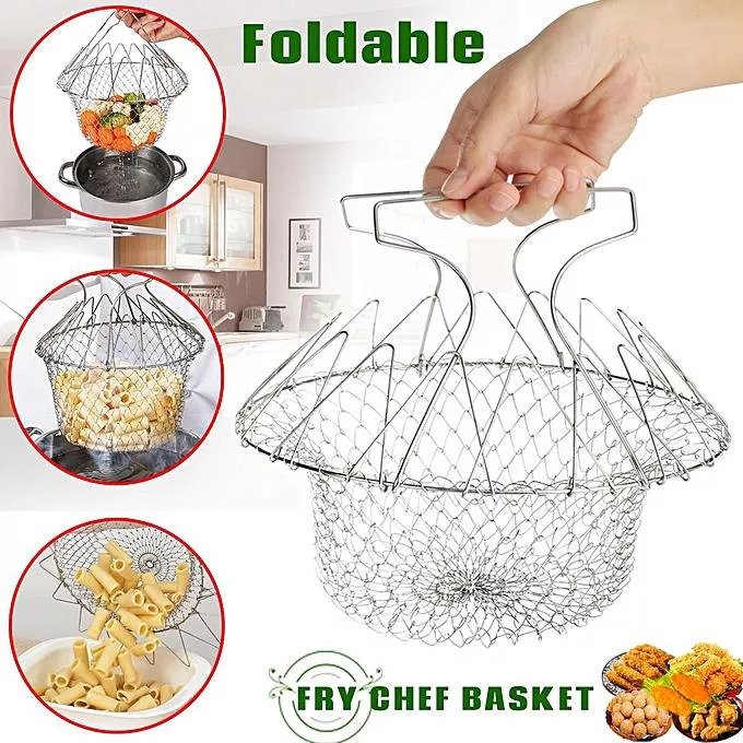 Chef Basket 12 in 1 Kitchen Tool Deluxe Boiler, Steamer, Strainer & Frying