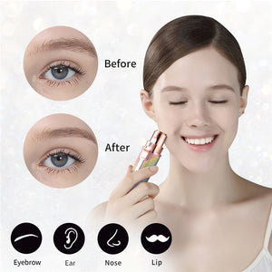 2 In 1 Rechargeable Flawless Eyebrow Hair Remover & Facial Hair Trimmer