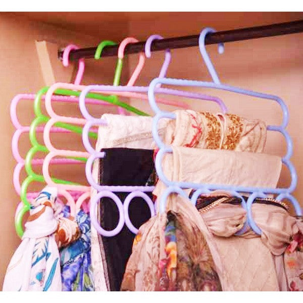 Multi-purpose Trousers Hanger / 3 Layers Pants Hanger 5 Hole Scarf Hanger