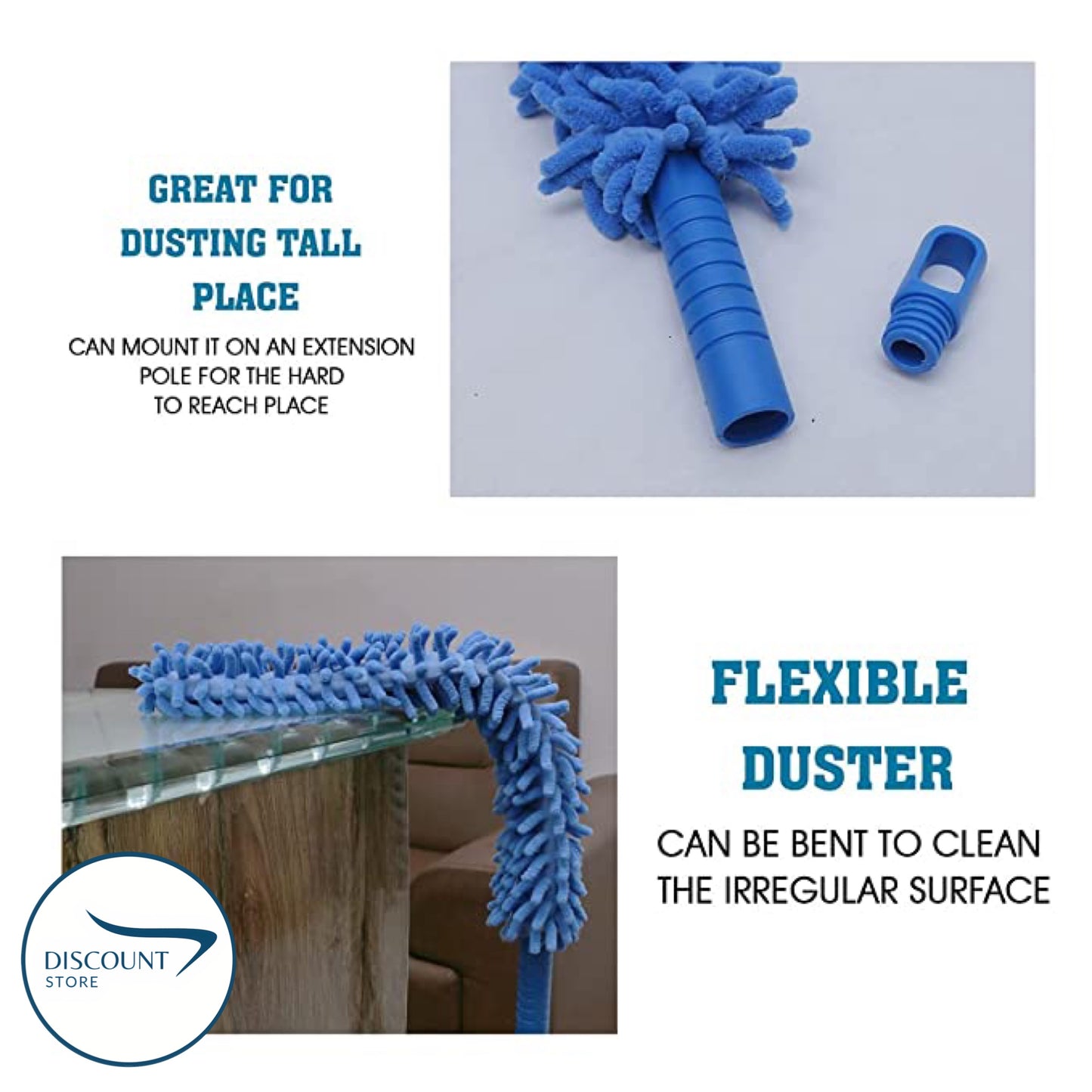 Flexible Microfibre Cleaning Duster with Extendable Rod