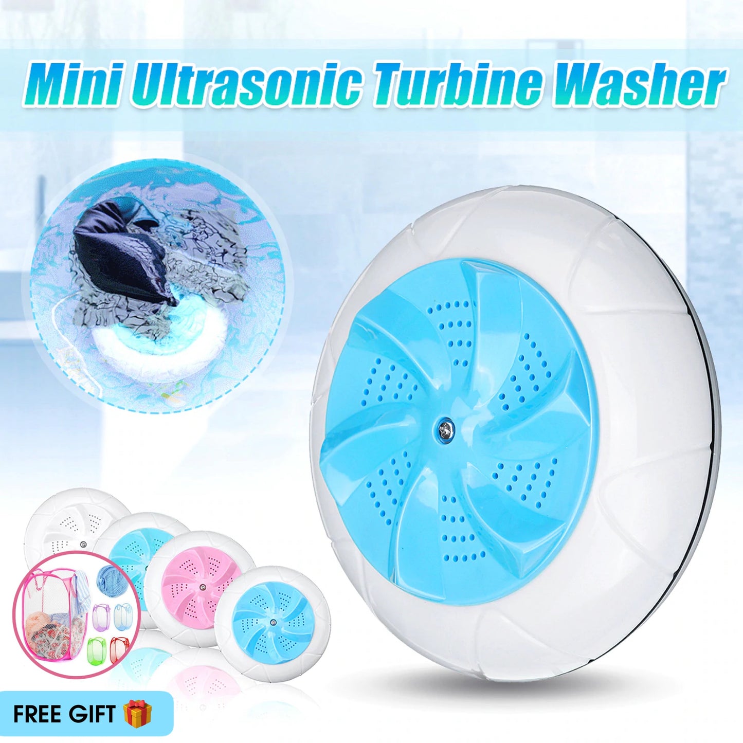 Ultrasonic Portable Washing Machine - (With FREE Gift)