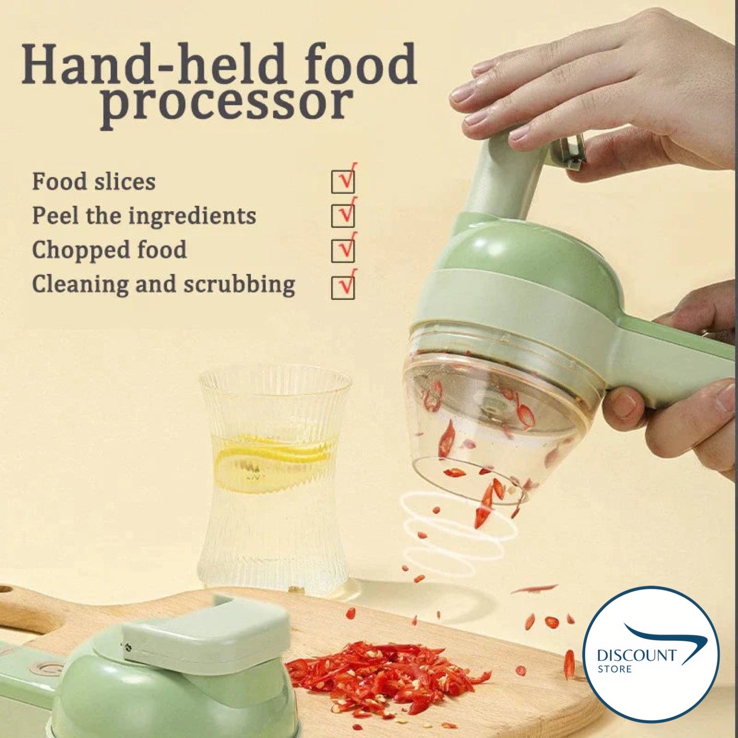4 in 1 Handheld Electric Vegetable Cutter & Chopper