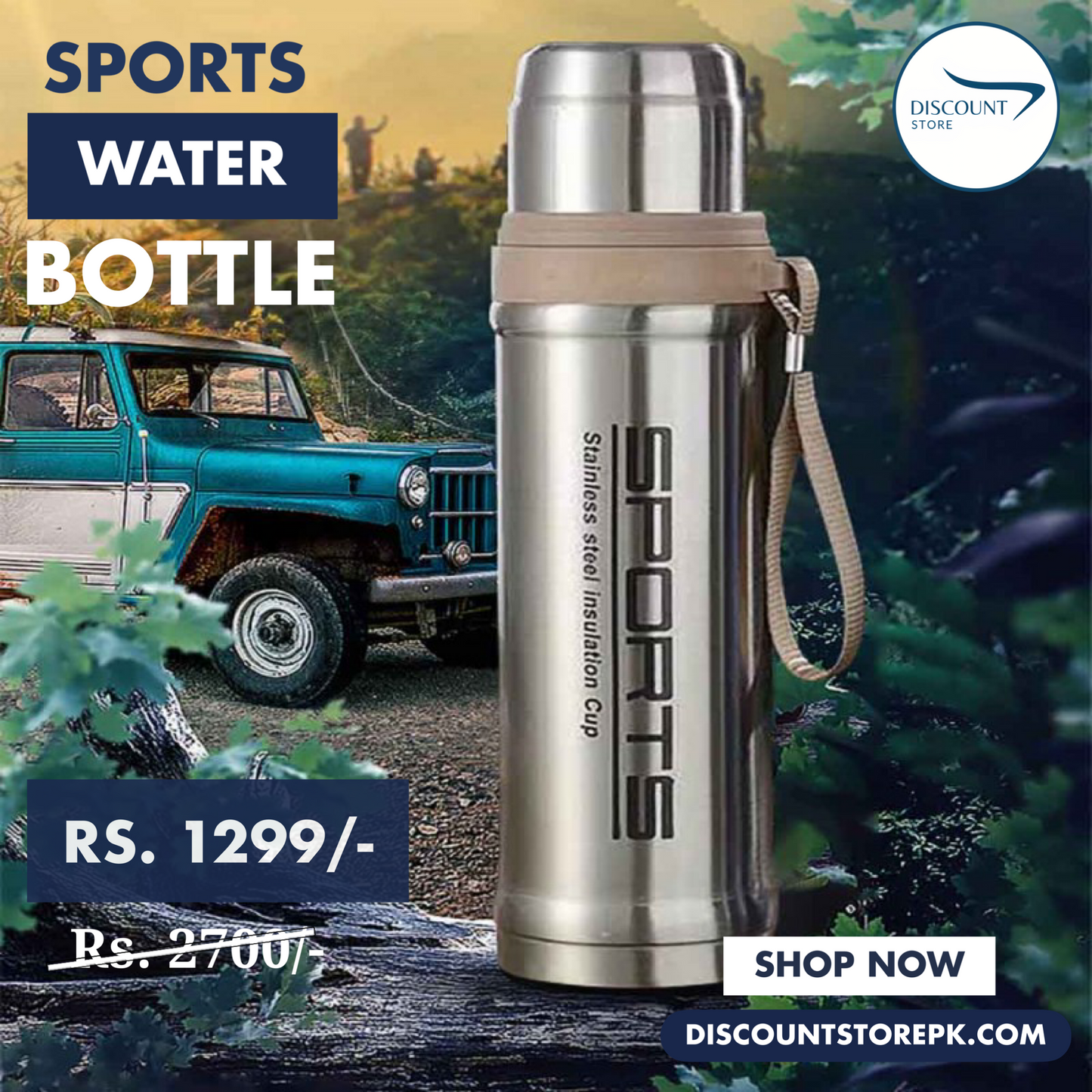 Sports 750ml Water Bottle with Vacuum Flask - Sports Stainless Steel Vacuum Bottle