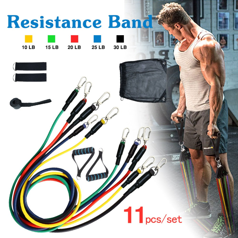 11 Pack Exercise Resistance Bands Set – DiscountStore