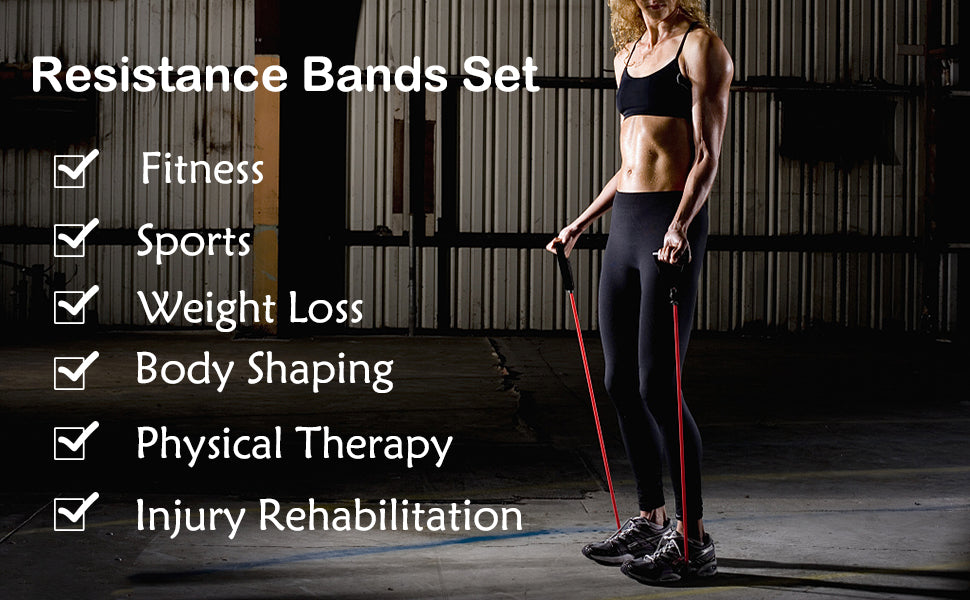 11 Pack Exercise Resistance Bands Set