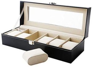 6 Grid Premium Leather Watch Display Box