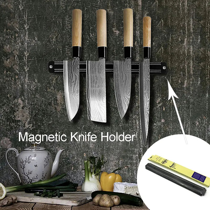 Wall Mount Magnetic Knife Scissor Storage Holder Rack