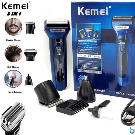 Kemei 3 In 1 Rechargeable Grooming Kit