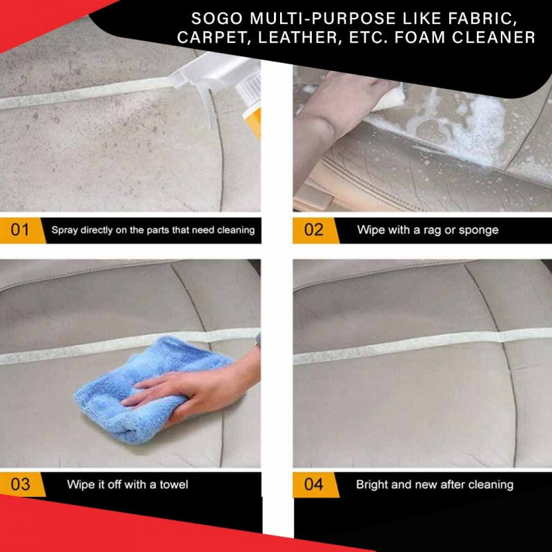 Sogo Multipurpose Like Fabric Carpet, Leather, Foam Cleaner