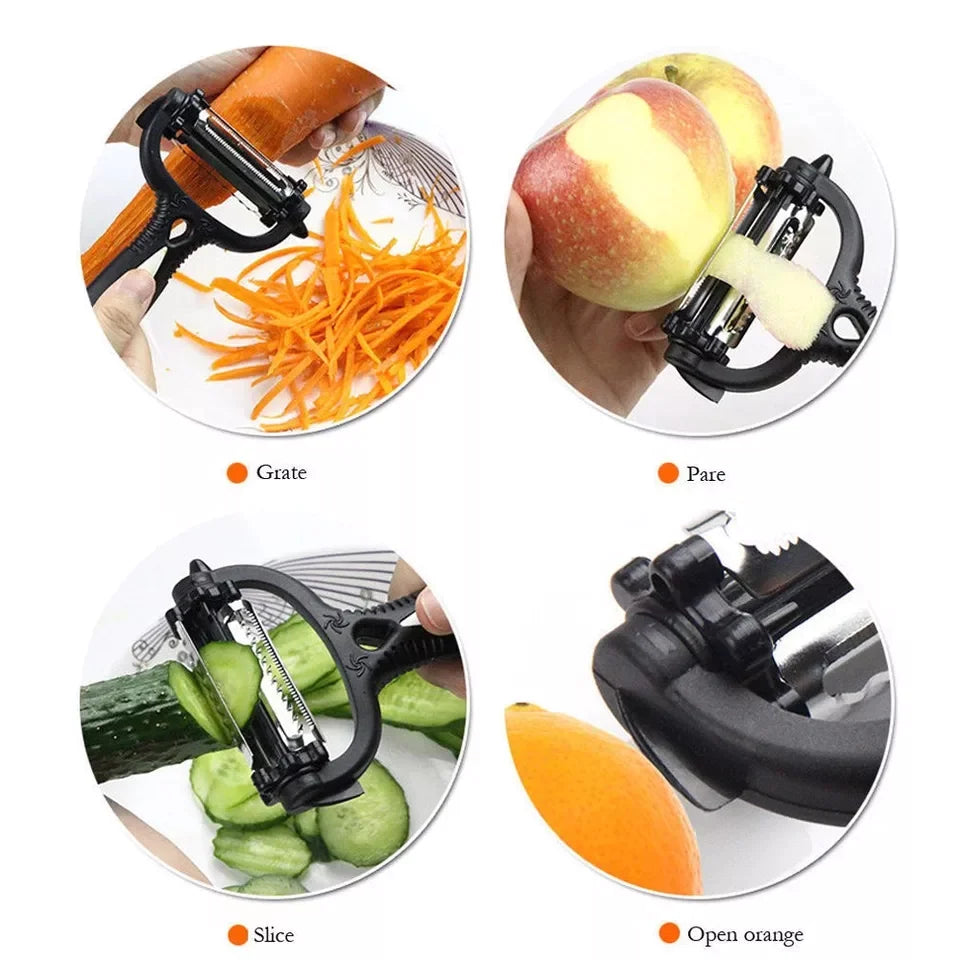 360 Degree Rotational 3 in 1 Multifunctional Peeler