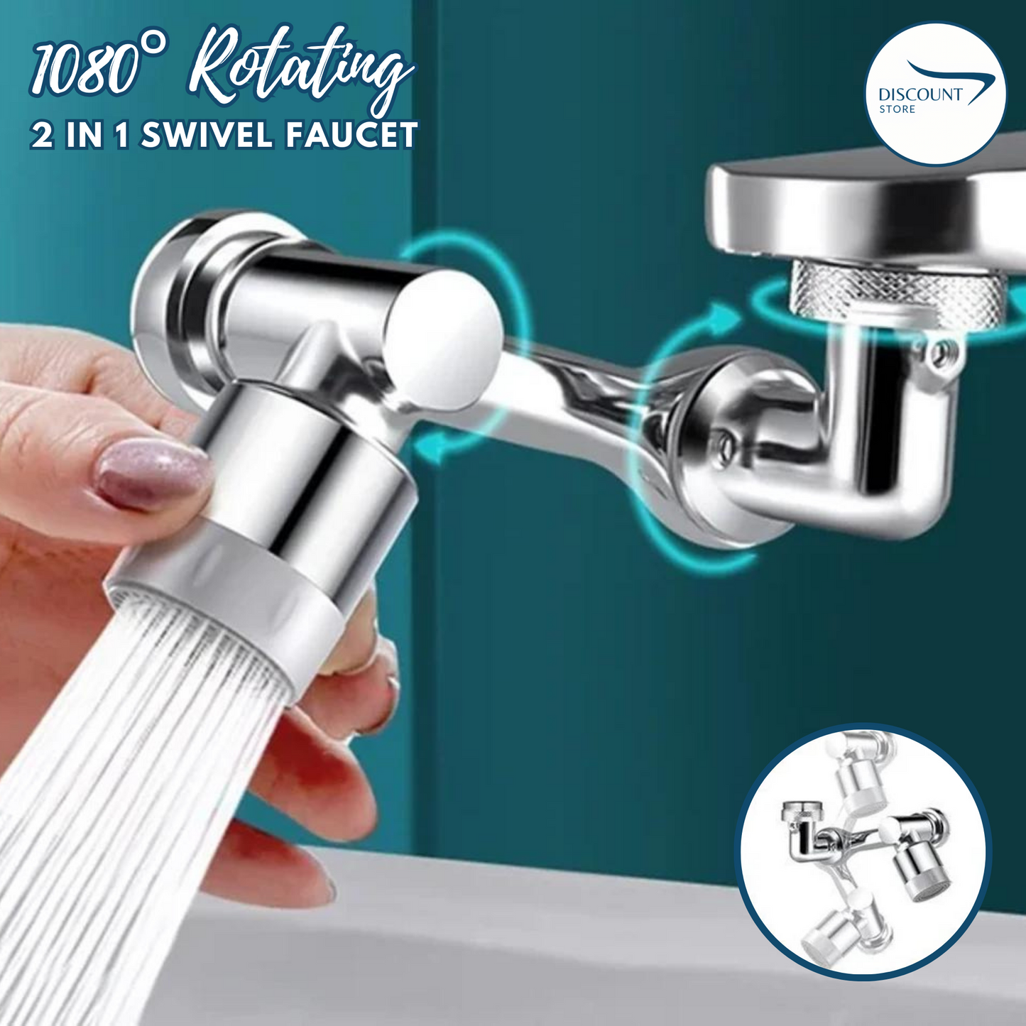 1080 Degree Rotating Swivel Faucet - (FREE Delivery)
