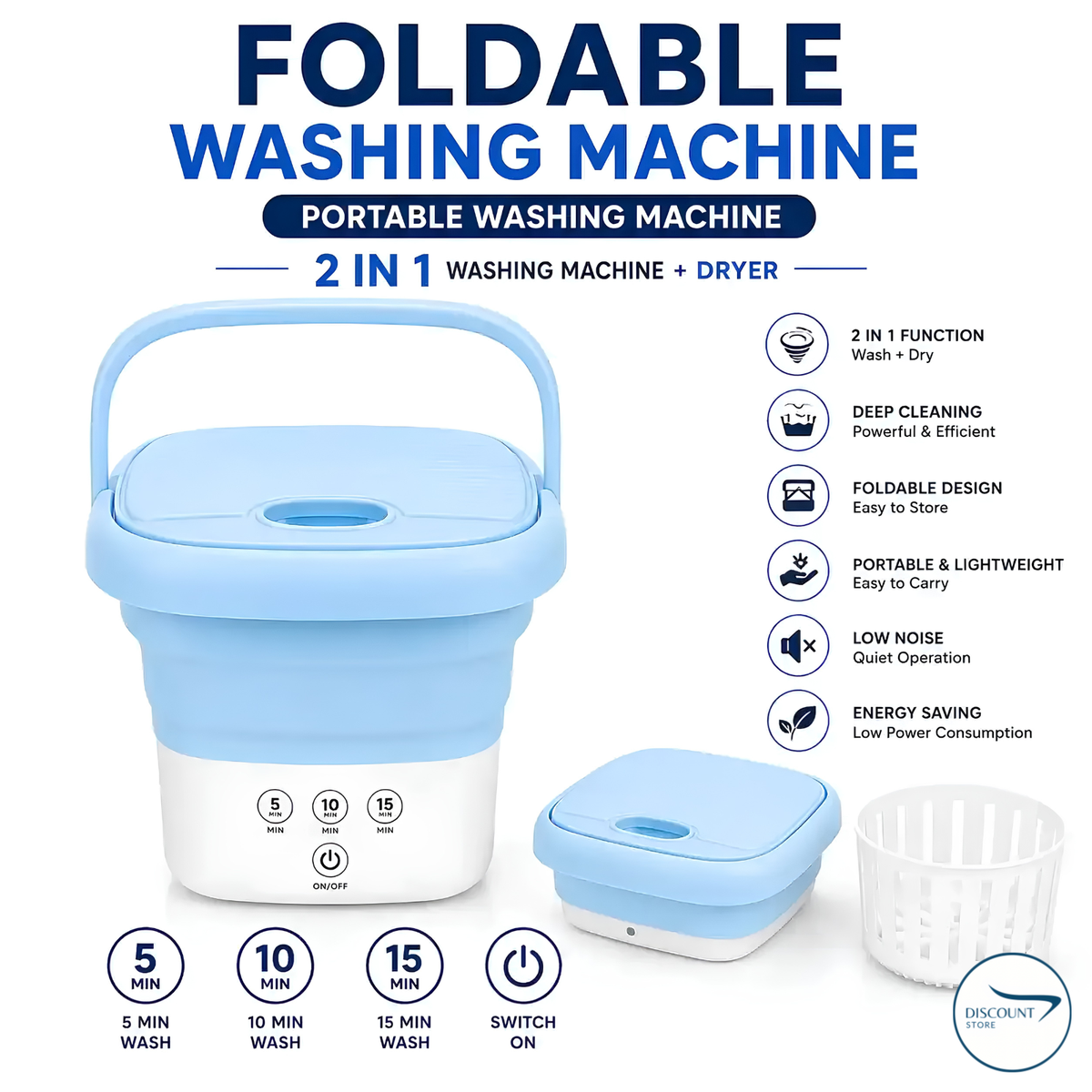 Mini Portable and Foldable Washing Machine