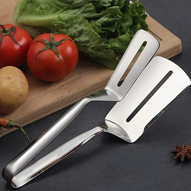 Multifunctional Food Flipping Spatula Tongs Clip for Beefsteak Bread Hamburger BBQ Meats Pizza Pies Bread Fish