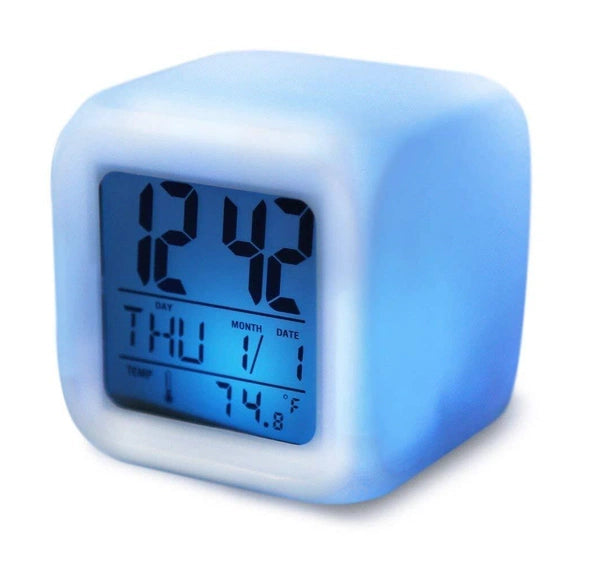 Colorful alarm clock home luminous small clock