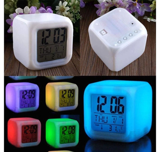 Colorful alarm clock home luminous small clock