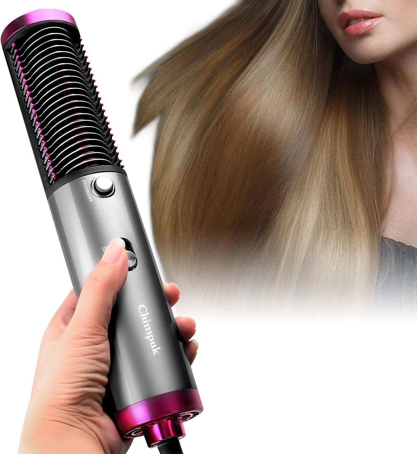 3 In 1 Hot-Air Brush Hair Straightener