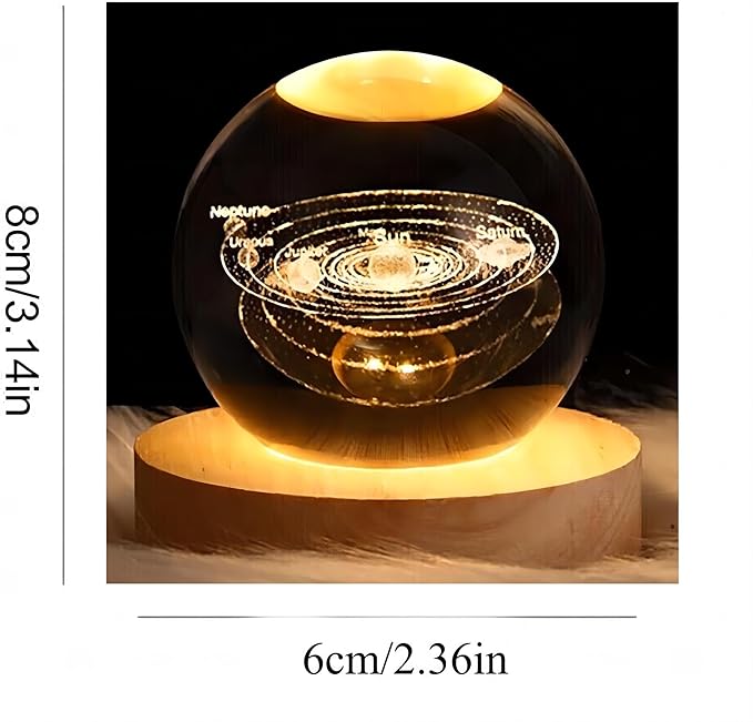 3D Planet Crystal Ball Night Lamp