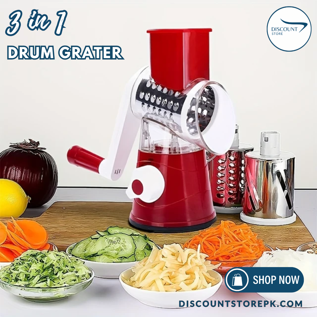 3 in 1 Table Top Drum Grater & Chopper - (IMPORTED)