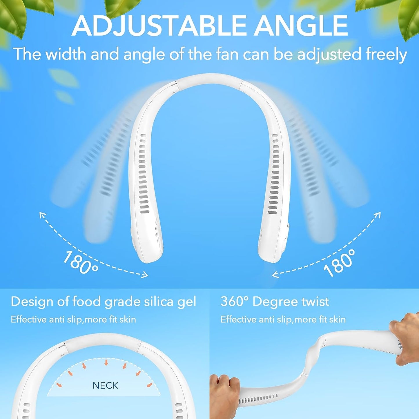 Portable Bladeless Rechargeable Hanging Neck Fan - (IMPORTED)